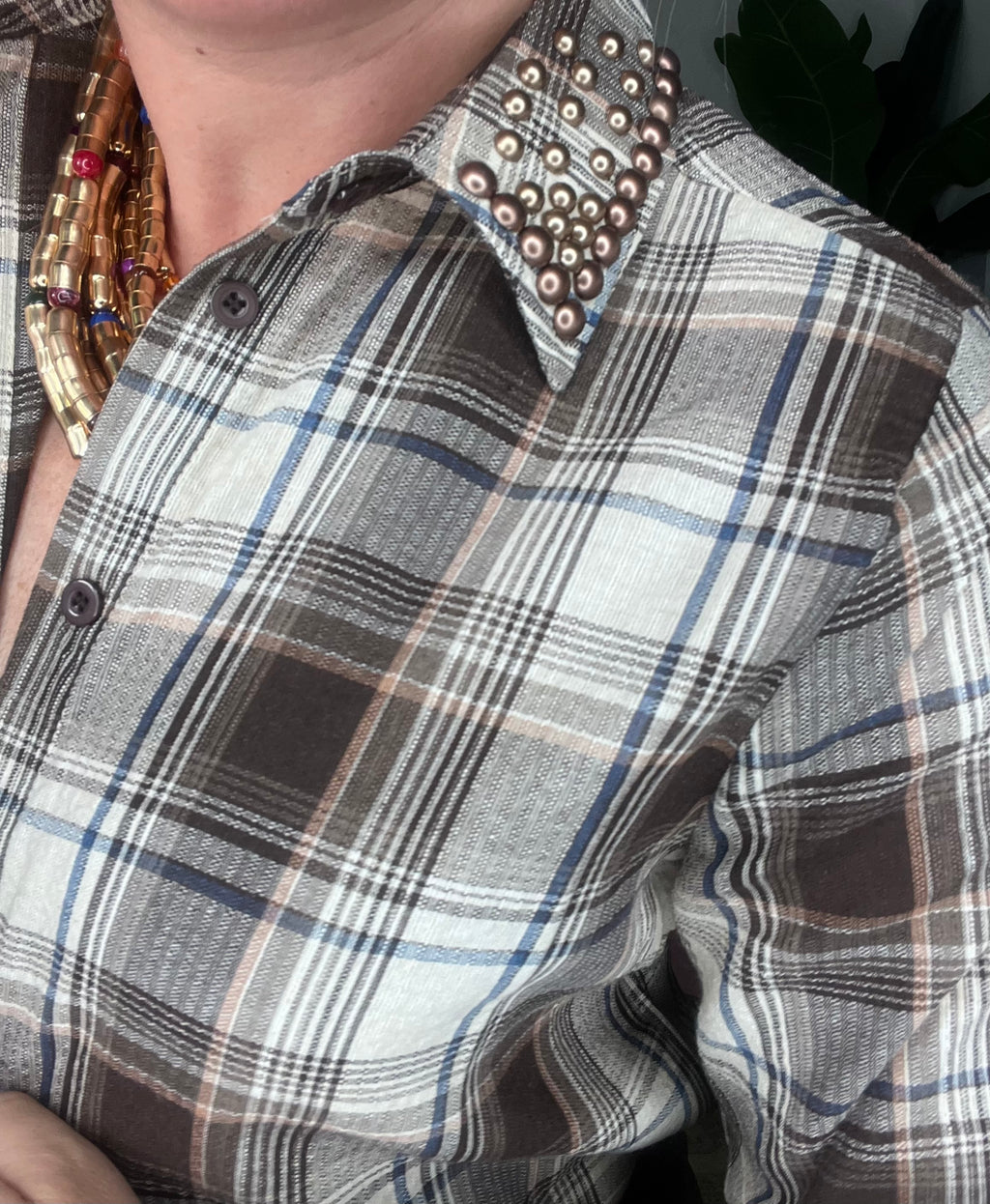 Camisa Plaid Tachas