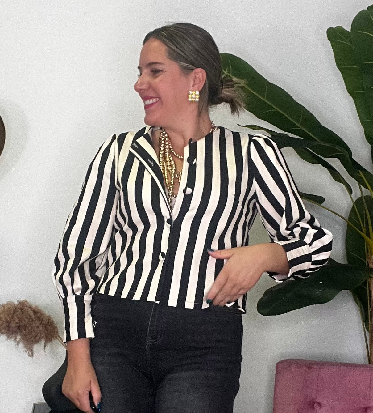 Chaquetilla Stripe Noir