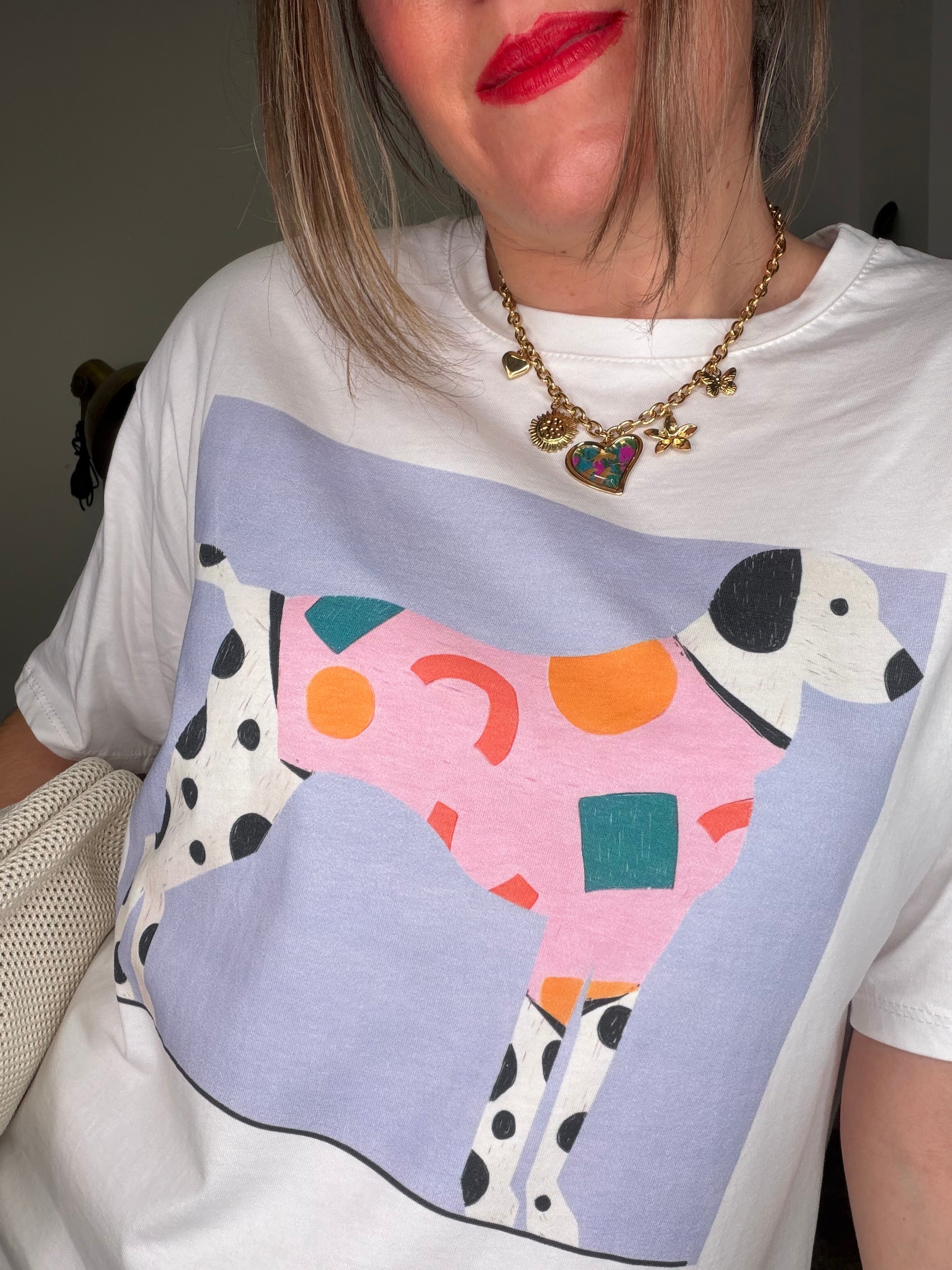 Camiseta Versailles Dálmata Pastel