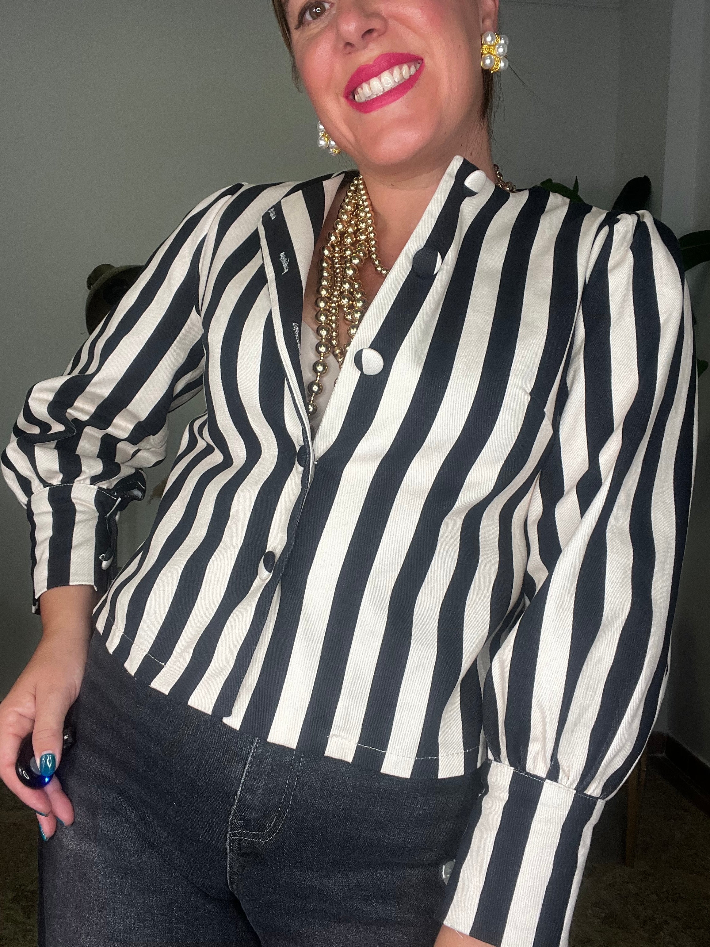 Chaquetilla Stripe Noir