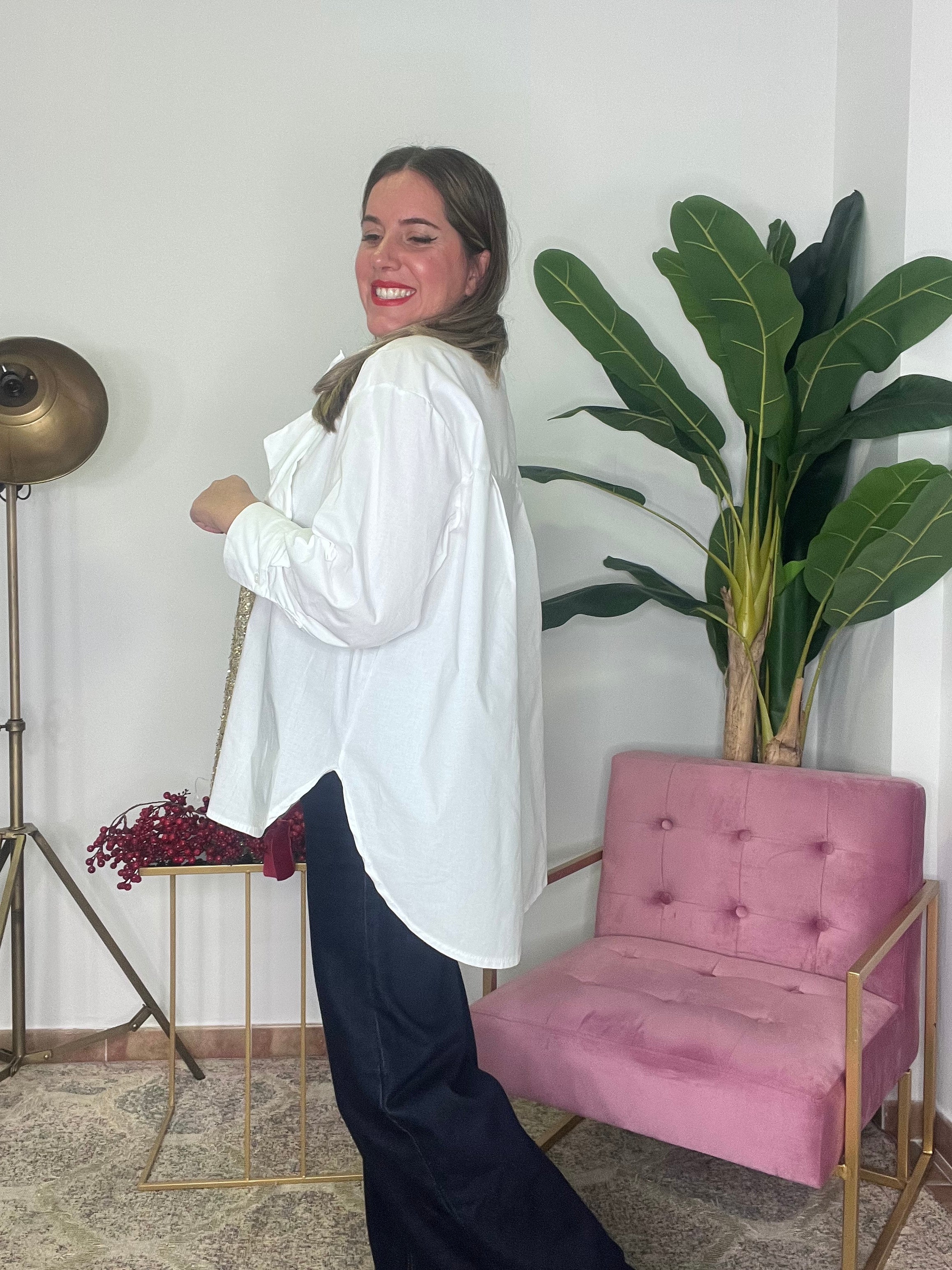 Camisa Over Lazada Blanco