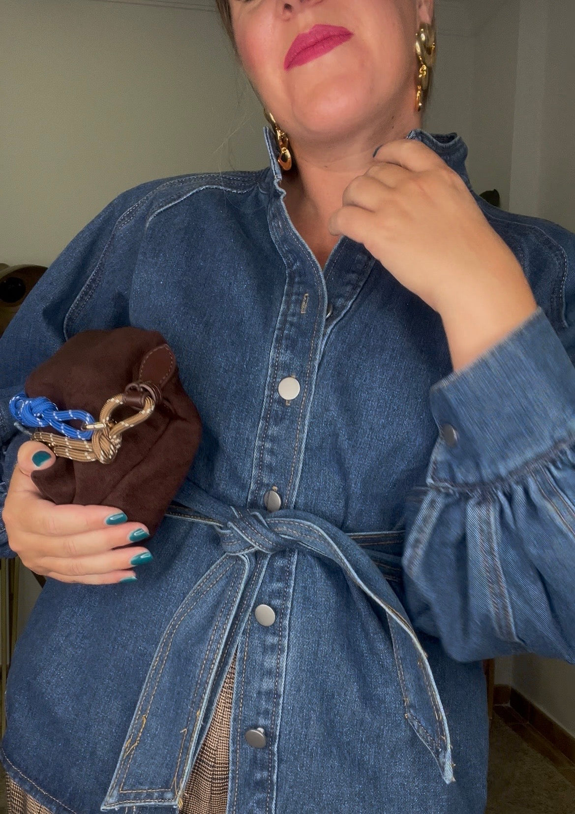 Lazo Lux Denim Camisa-Chaqueta