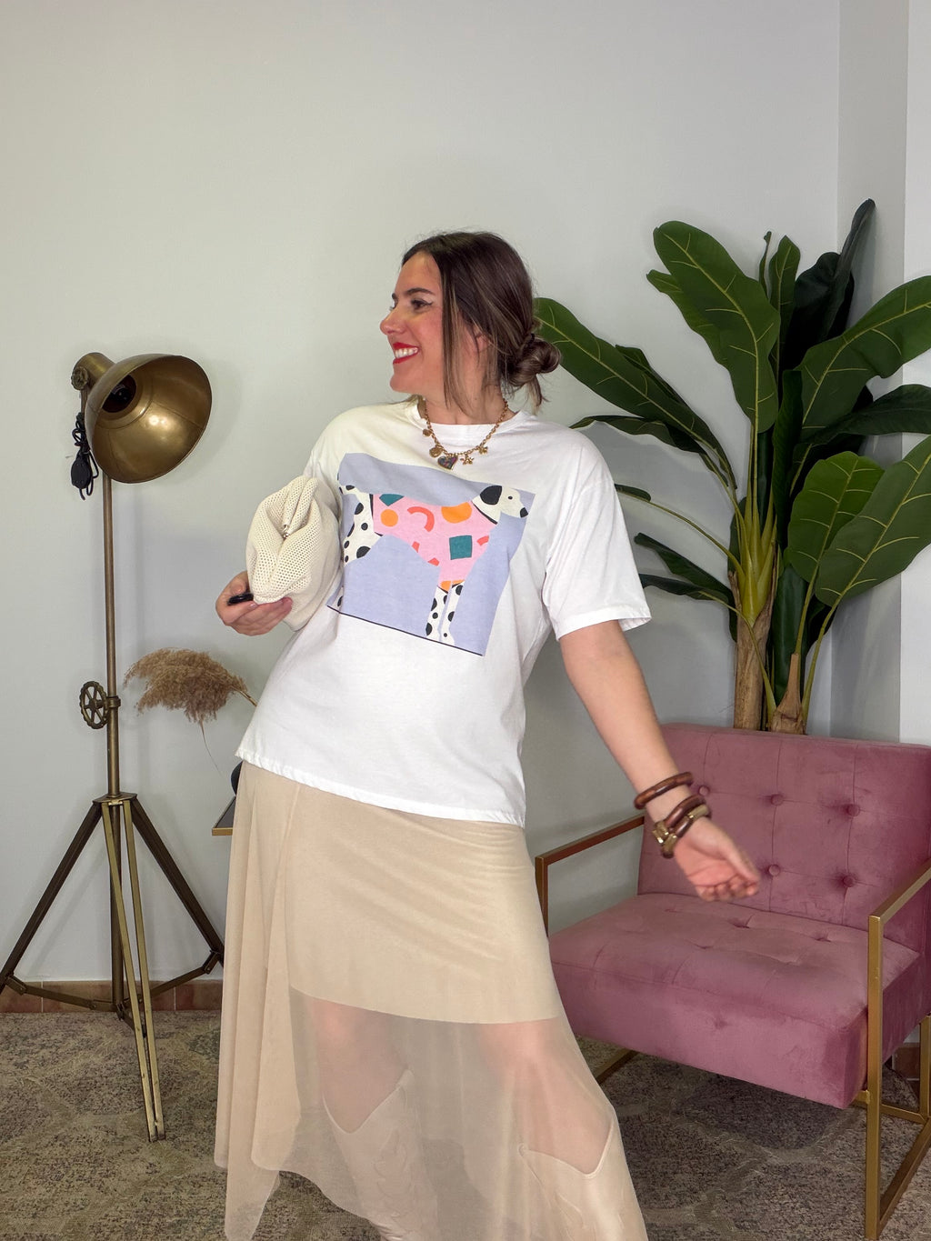 Camiseta Versailles Dálmata Pastel